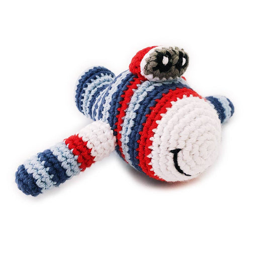Airplane Knitted Rattle