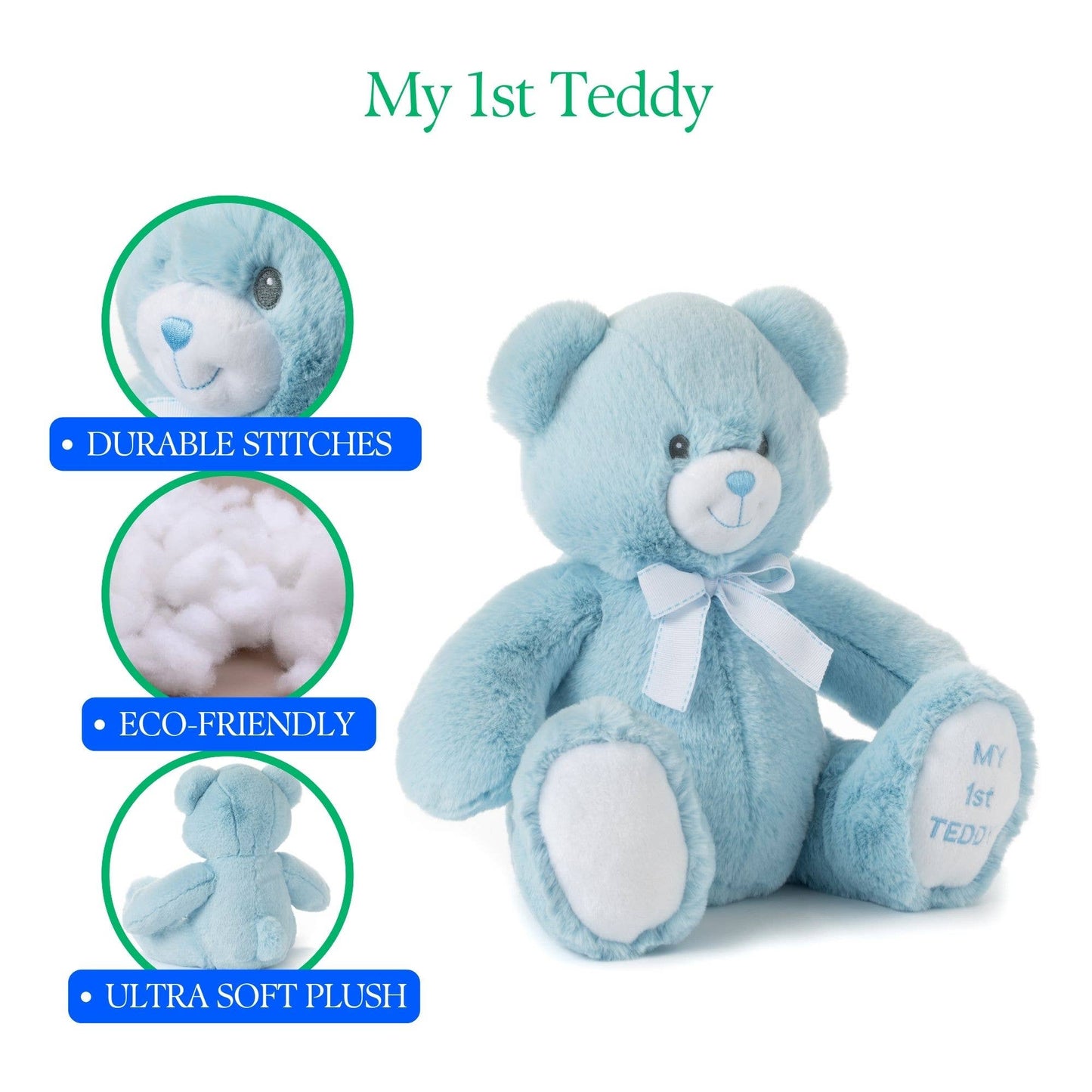 12" My First Teddy Bear Stuffed Animal - Blue