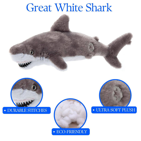 16" Great White Shark Stuffed Animal