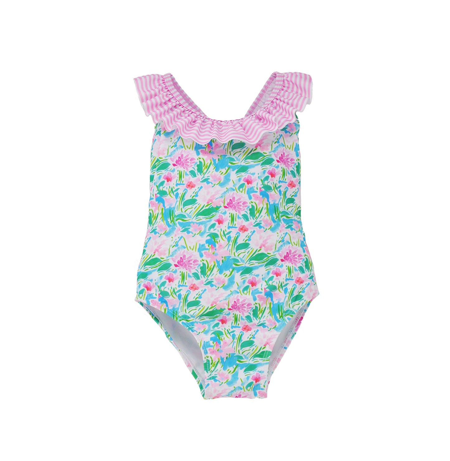 UPF50+ Mindy Crossback Swimsuit- Lotus & Lilies