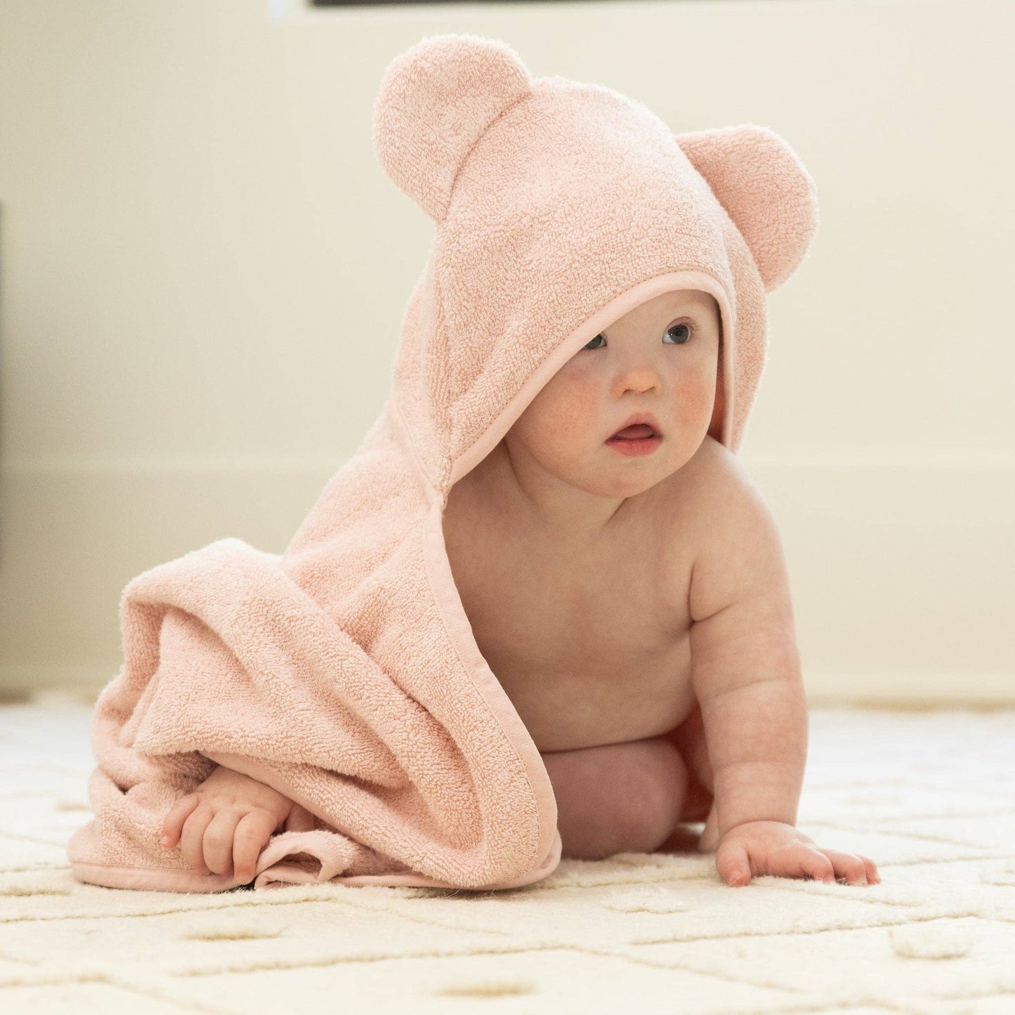 Hooded Towel + Wash Mitt Set- Blush
