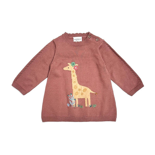 Organic Giraffe Pointelle Knit Dress