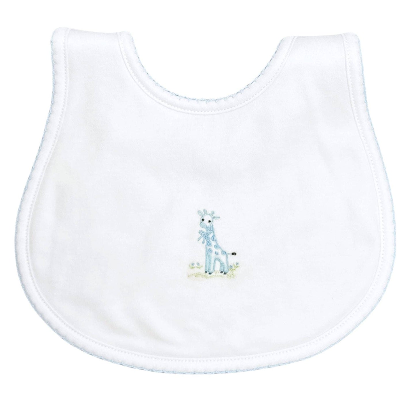 Vintage Giraffe Blue Pima Bib