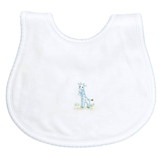 Vintage Giraffe Blue Pima Bib