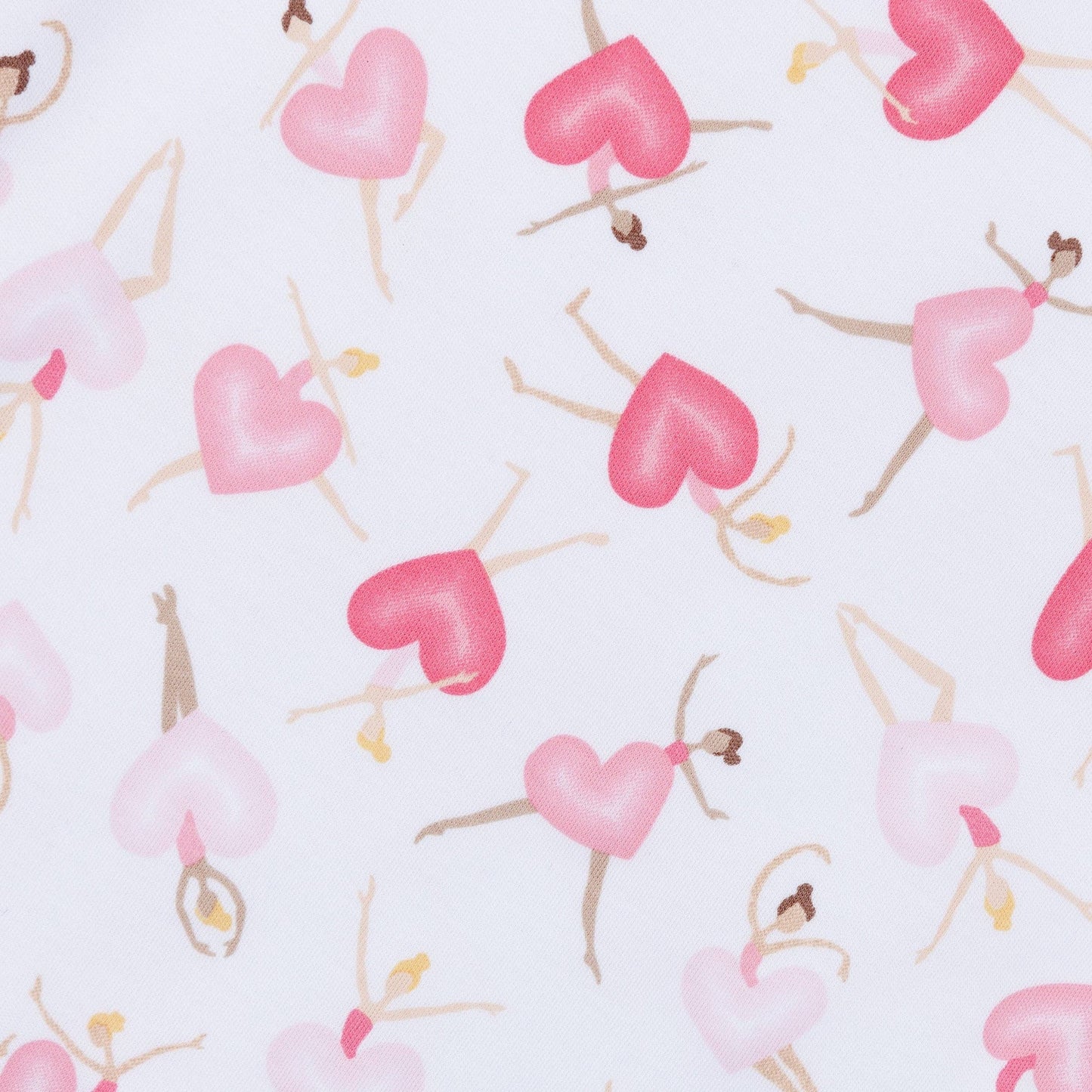 Dancing Hearts Ruffle Pima Zip Footie