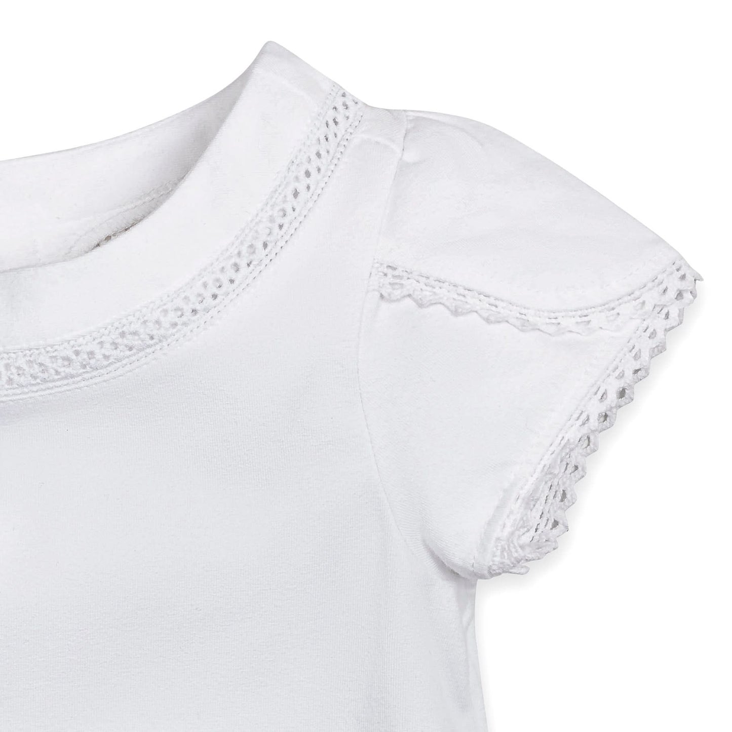 Organic Knit Shirt with White Petal Sleeves