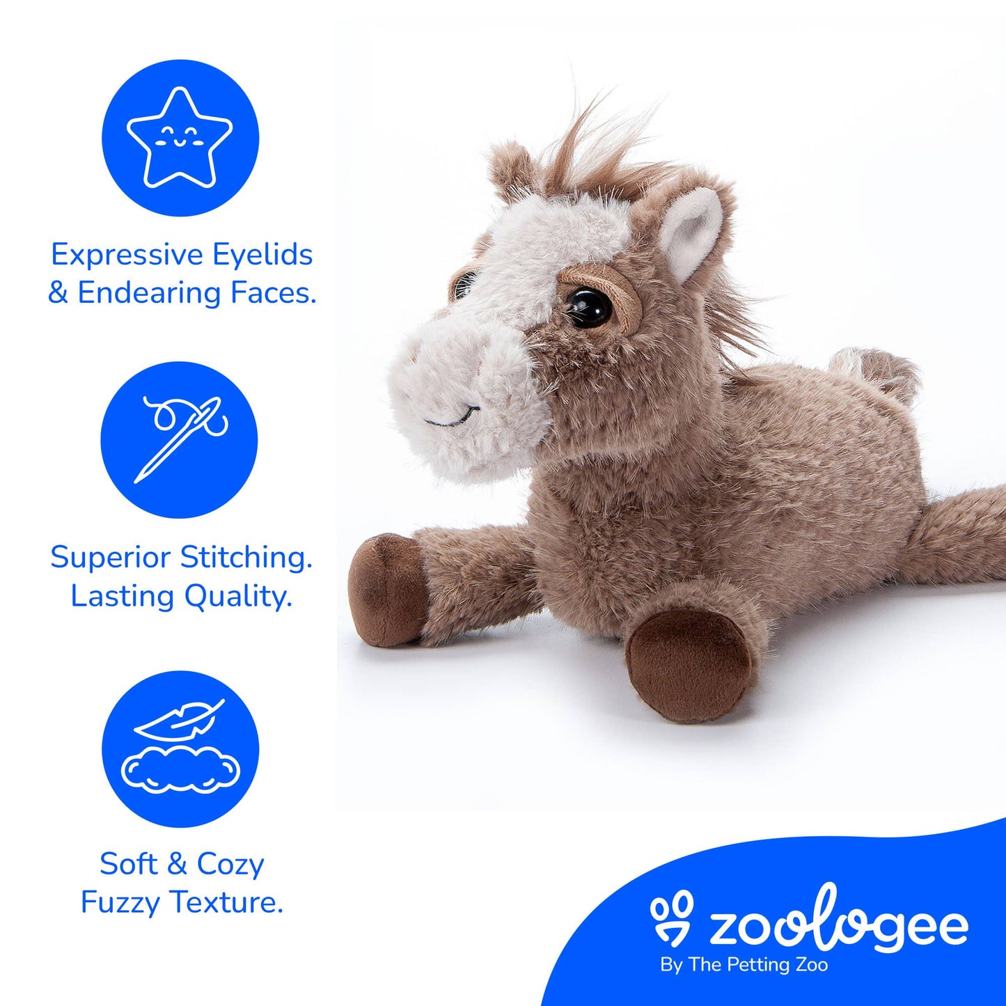 12" Fuzzlez Floppy Horse Stuffed Animal