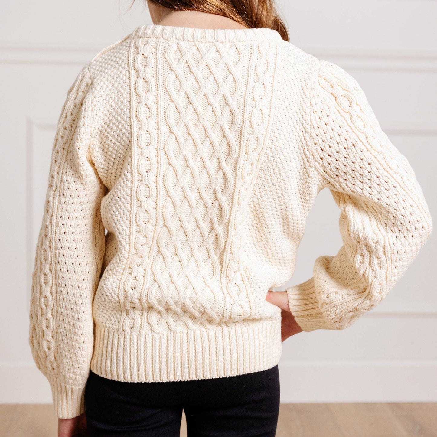 Organic Ivory Fisherman Sweater