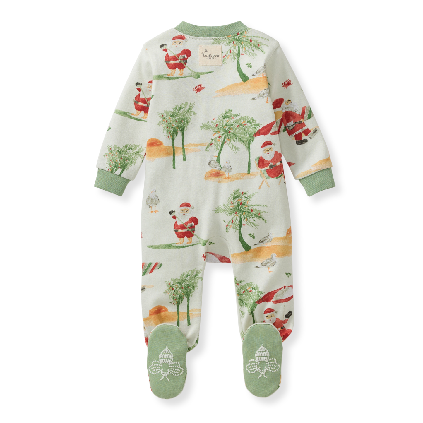 Surfin Santa Organic Footie Pajamas