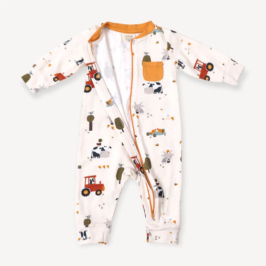 Organic Farm Zip Romper