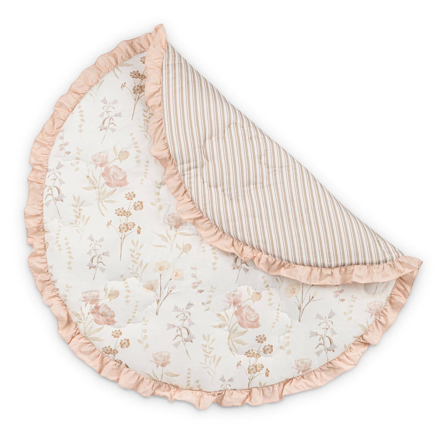 Violet Floral Ruffle Quilted Play Mat