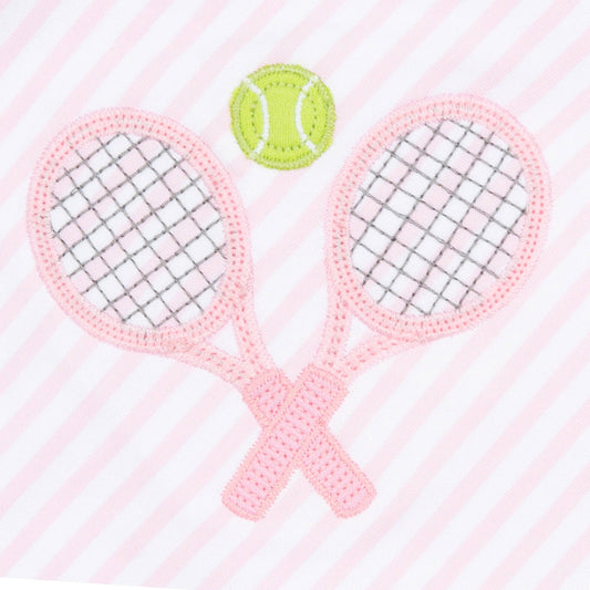 Courtside Cuties Pink Applique Pima Burp Cloth