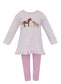 Embroidered Horse Pima Shirt + Leggings Set