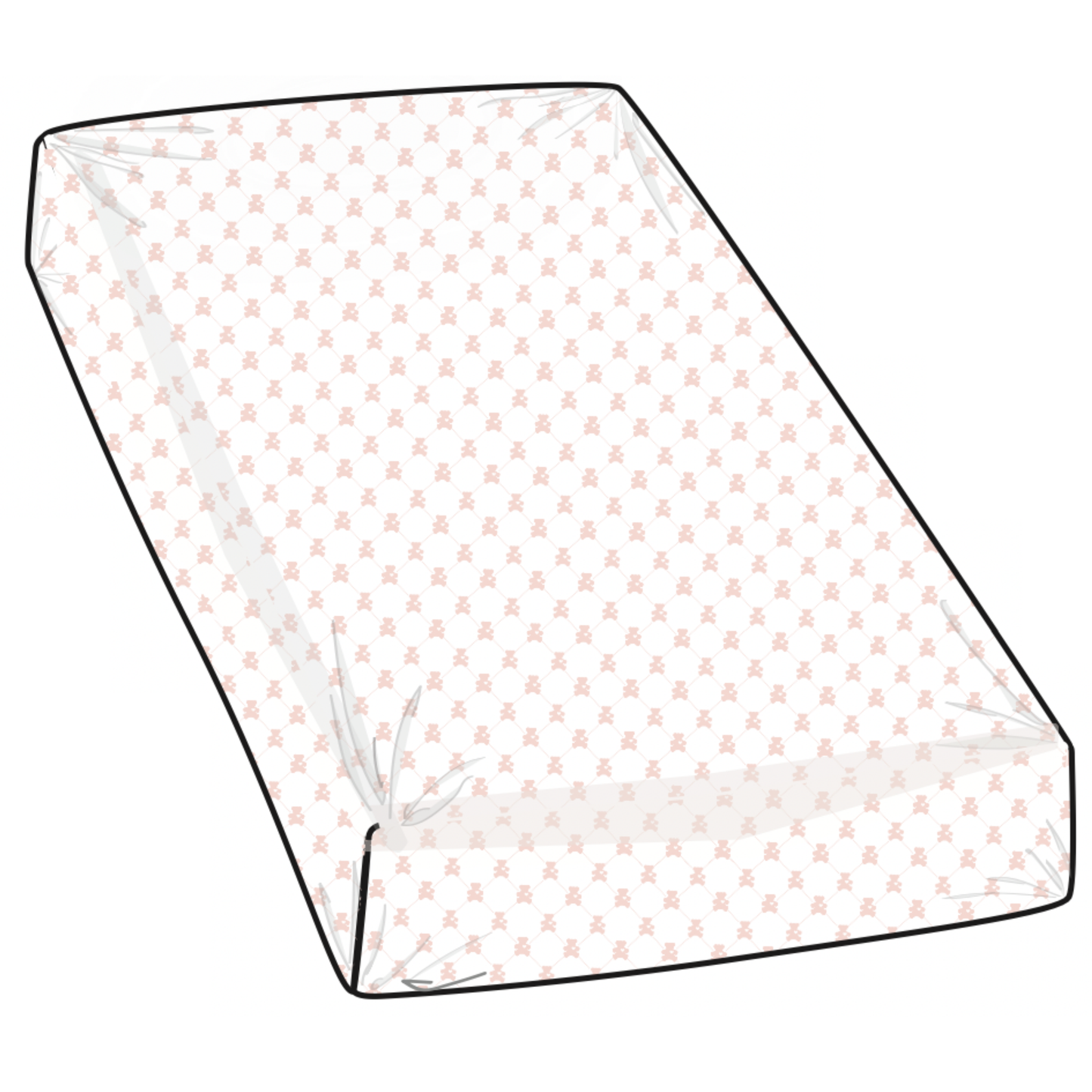 Pima Pink Teddy Bear Crib Sheet