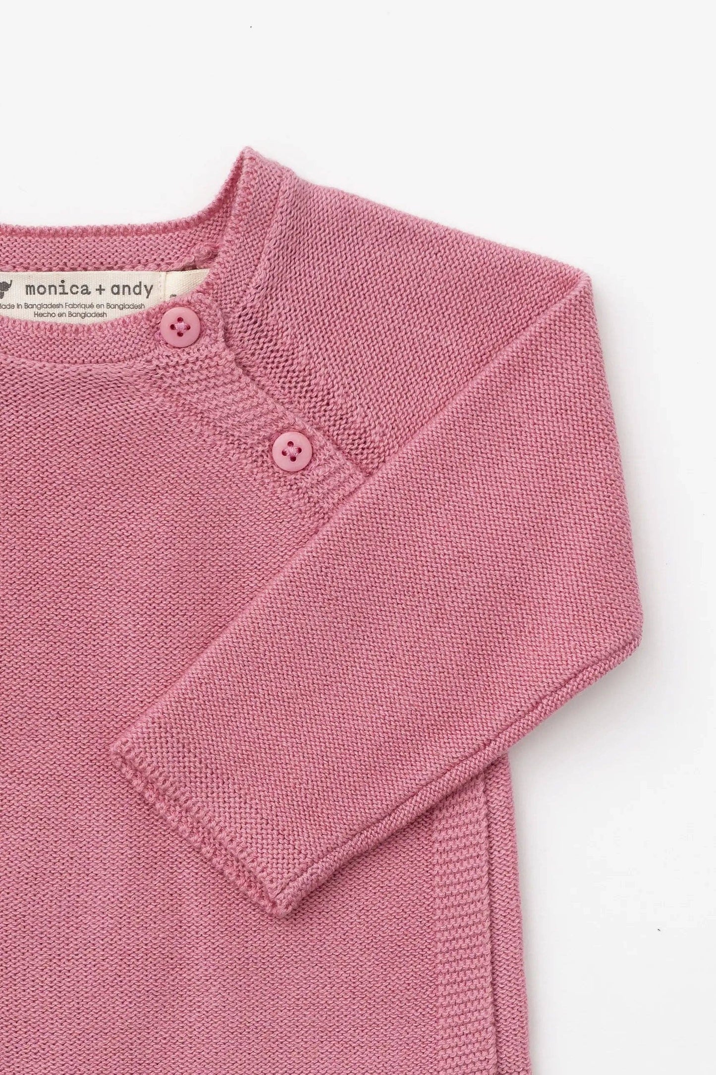 Organic Little Darling Knit Shirt + Pants - Mauve Pink