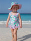 UPF50+ Stella Ruffle Swimsuit- Lotus & Lilies
