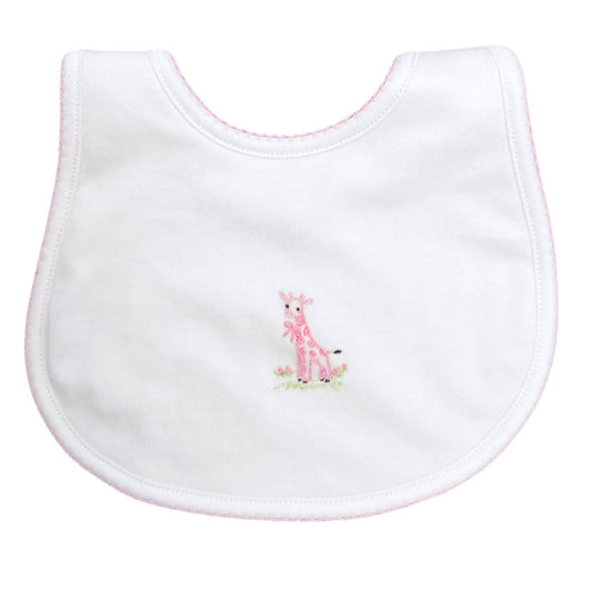 Vintage Giraffe Pink Pima Bib