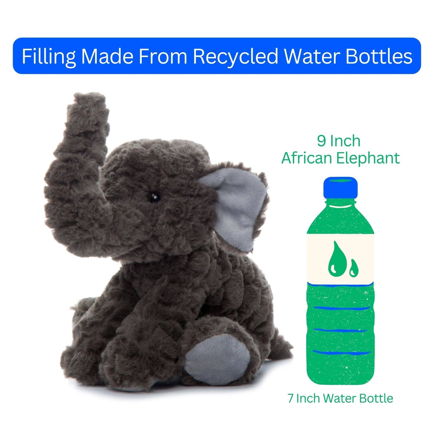 8" Wild Onez African Elephant Stuffed Animal