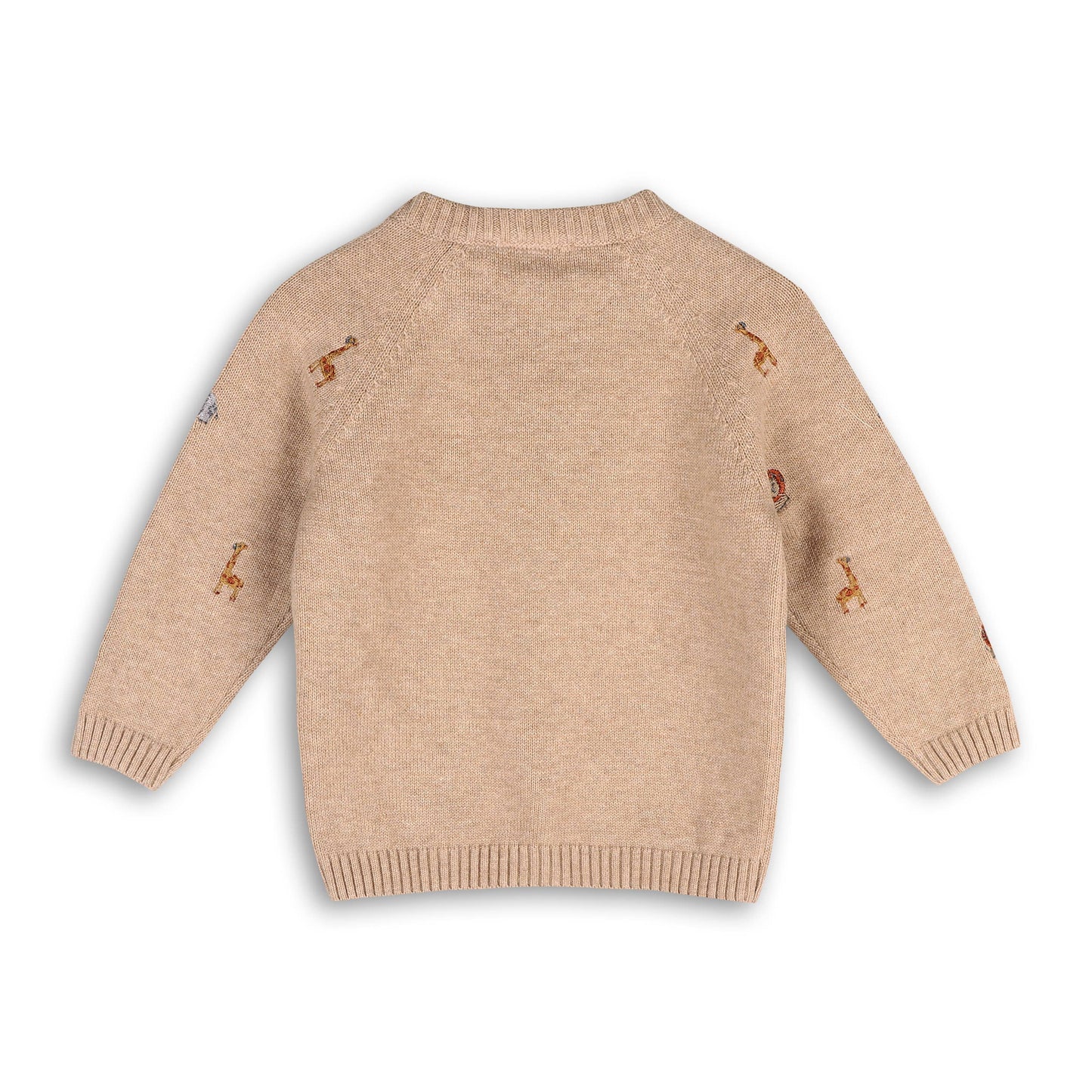 Organic Mini Safari Embroidered Raglan Sweater