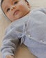 Organic Wrap Knit Footie - Heathered Dusty Blue