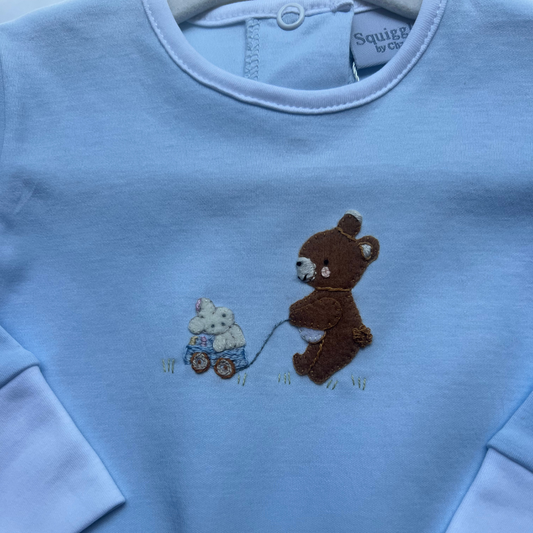 Teddy Toys Hand Appliqued and Embroidered Pima Footie