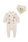Organic Zip Applique Oak Leaf Footie Set