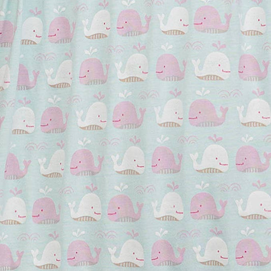 Smiling Whales Ruffle Pima Zip Footie