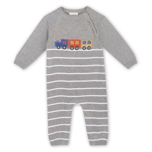 Organic Train Applique Jumpsuit