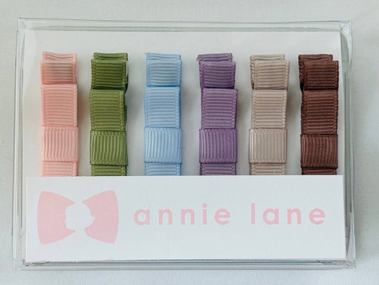 Pastel Muted Set of Six Hair Bows