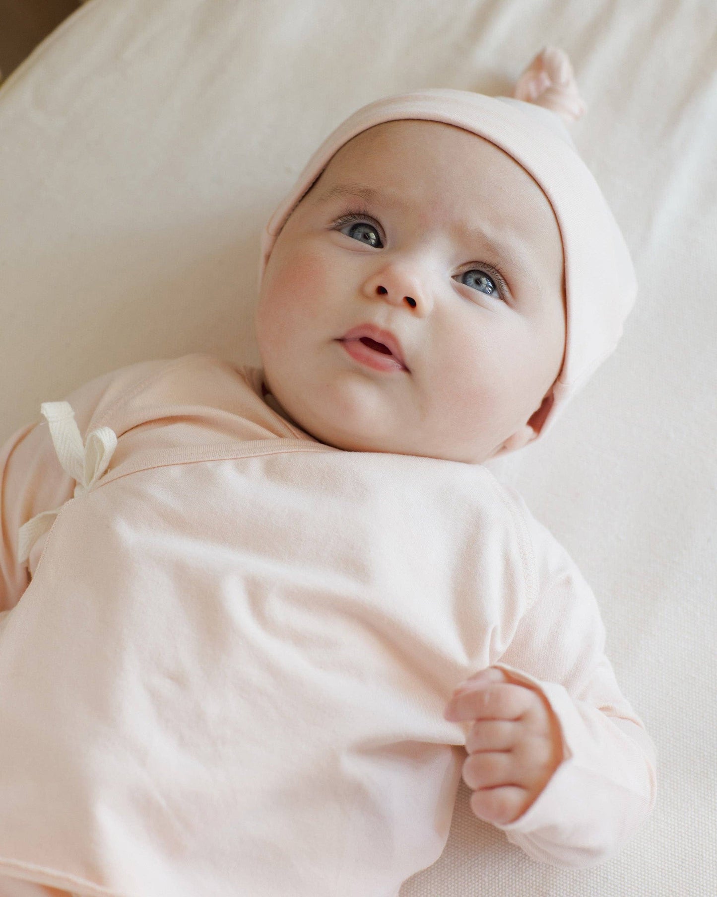 Organic Wrap Shirt + Footed Pant Set - Petal