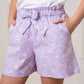 Organic Lavender Floral Linen Shorts
