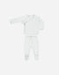 Organic Wrap Shirt + Footed Pant Set - Fog
