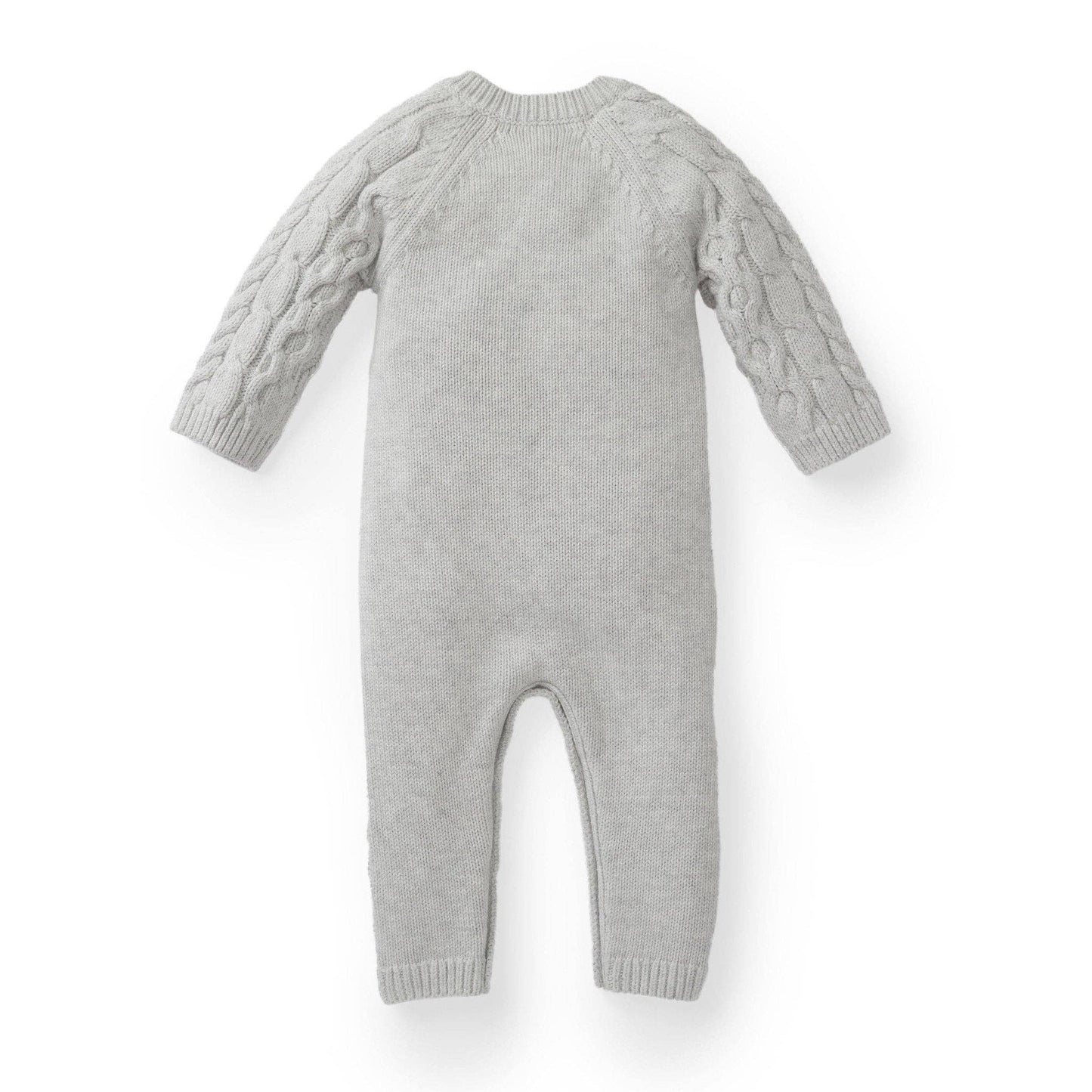 Gray Organic Cable Knit Sweater Romper