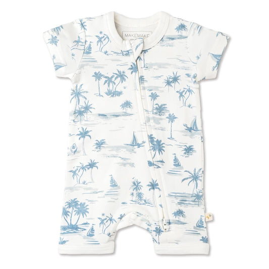 Coastal Organic Shortie Zip Romper