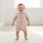 Organic Coral Stripes Bubble Romper