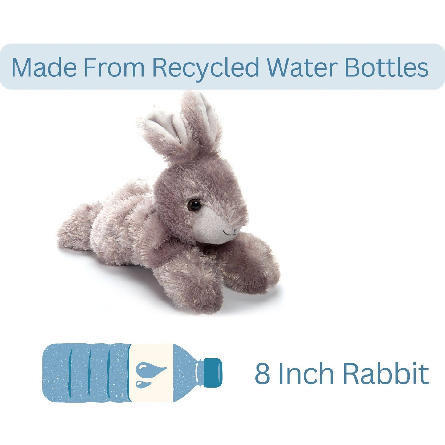 8" Grey Bunny Rabbit Stuffed Animal