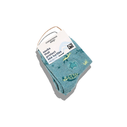 Organic Kids Socks that Protect - Sea Turtles