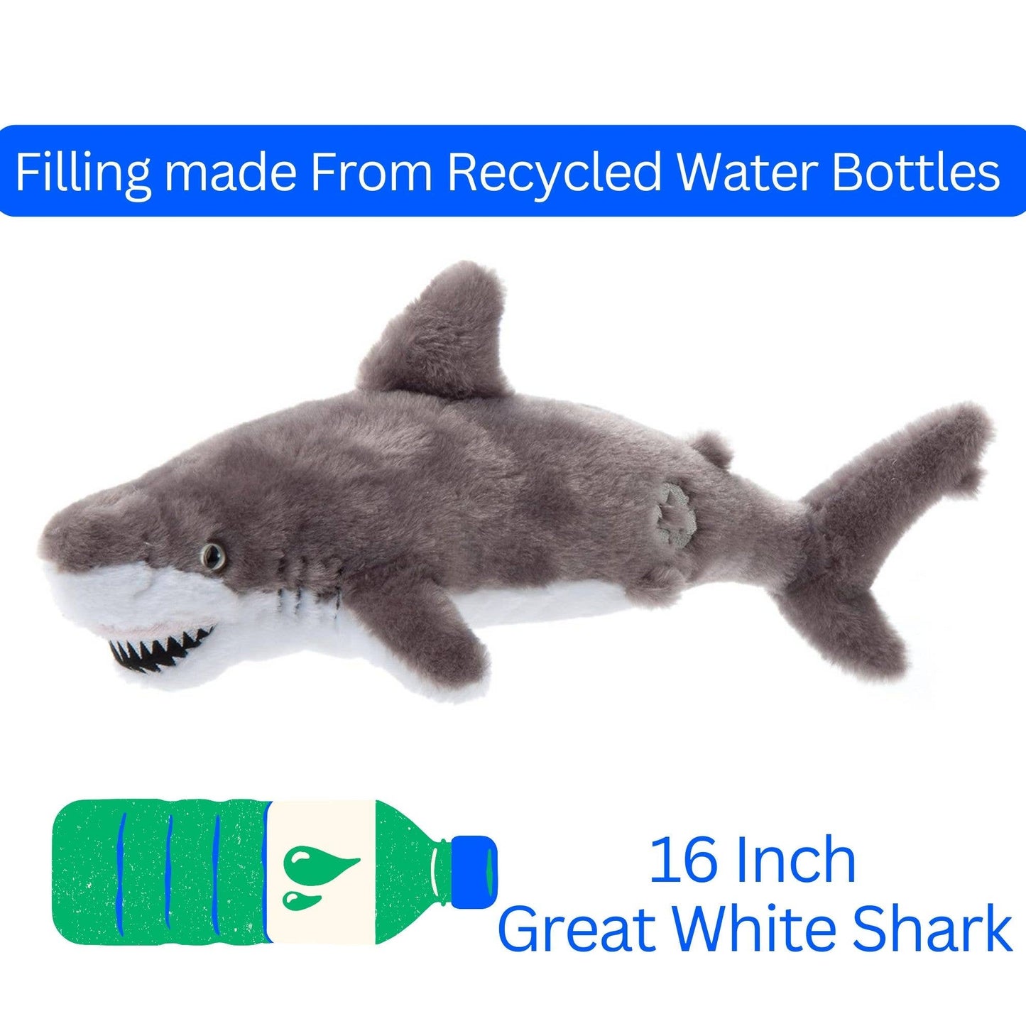16" Great White Shark Stuffed Animal