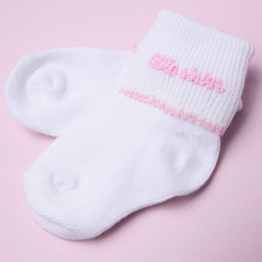 Little Sister Embroidered Pima Socks