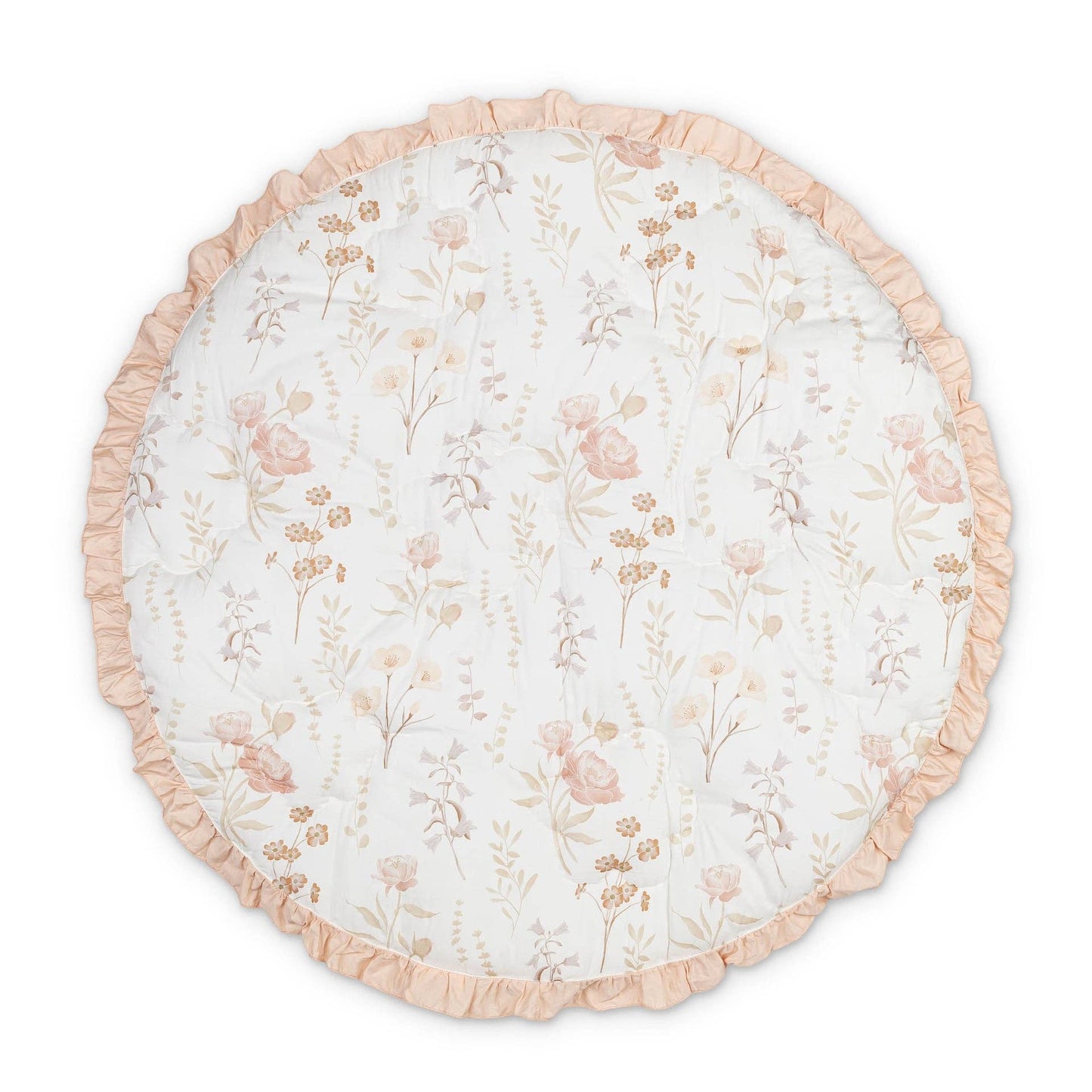 Violet Floral Ruffle Quilted Play Mat