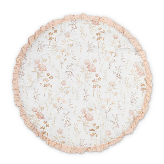 Violet Floral Ruffle Quilted Play Mat