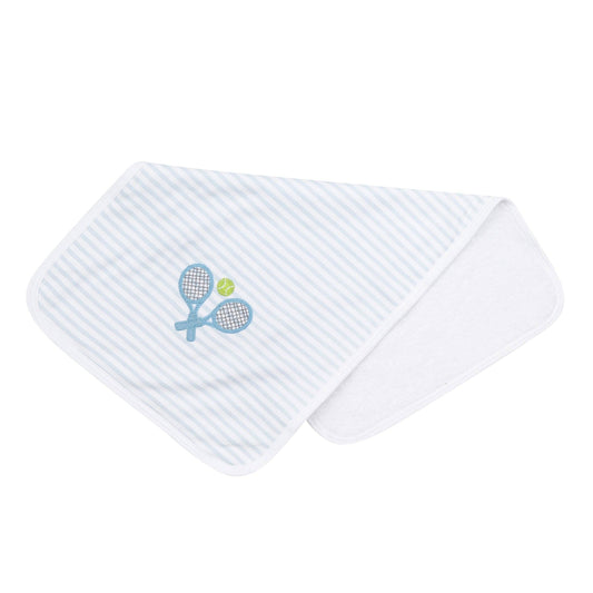 Courtside Cuties Blue Applique Pima Burp Cloth