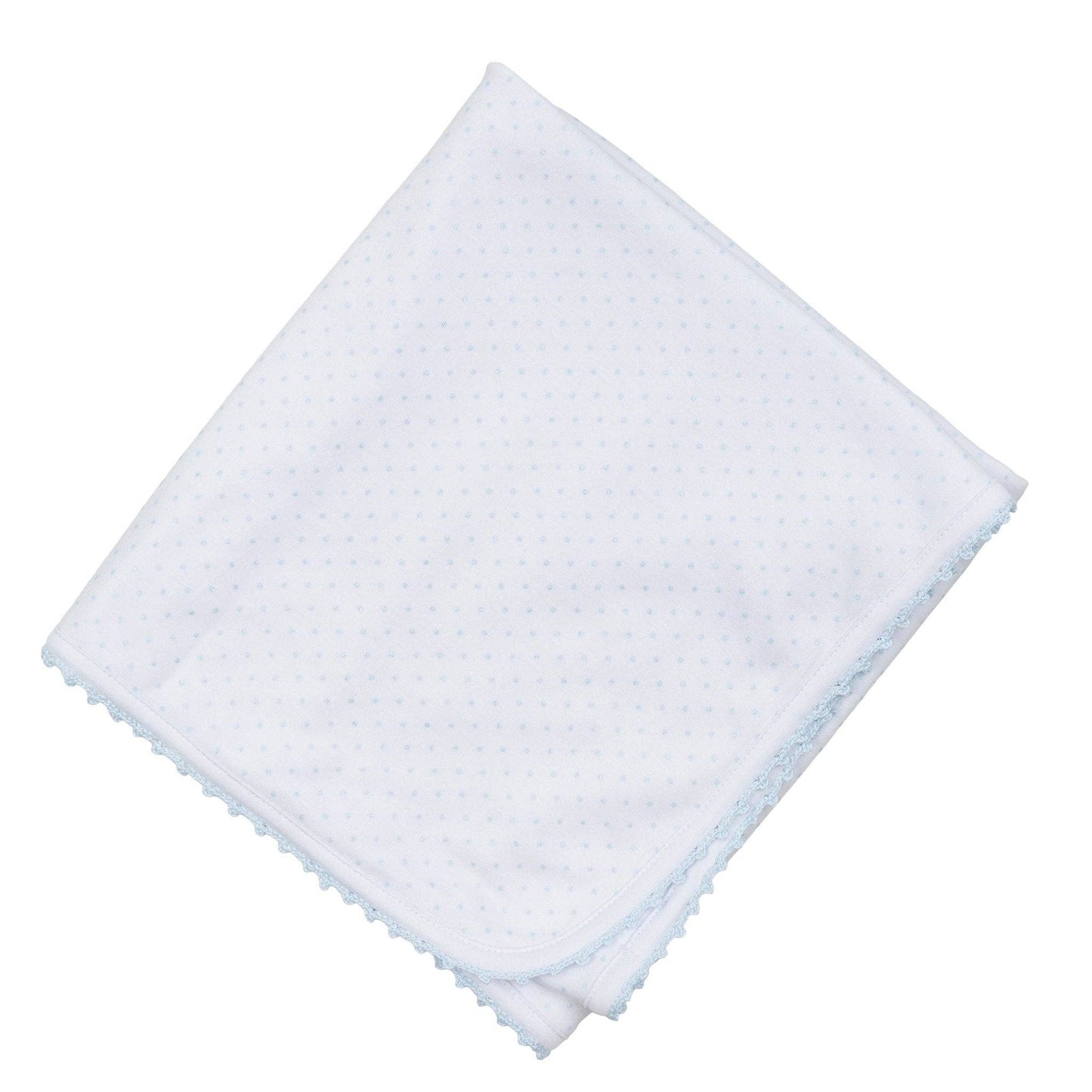 Blue Little Love Pima Receiving Blanket