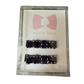 Navy with White Side Stitch Set of Two Hair Bows