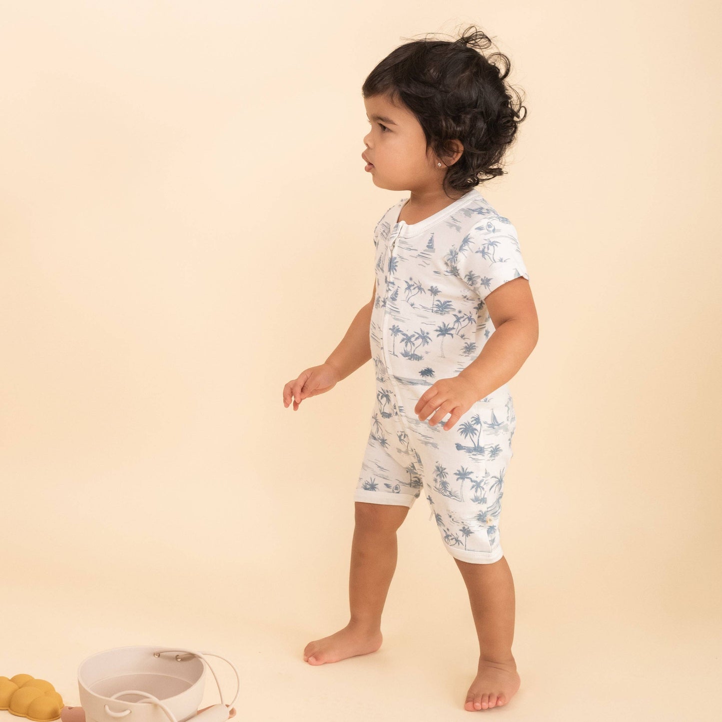 Coastal Organic Shortie Zip Romper