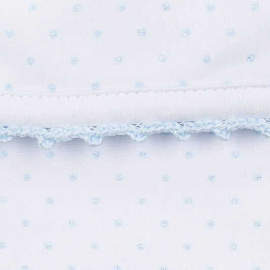 Blue Little Love Pima Receiving Blanket