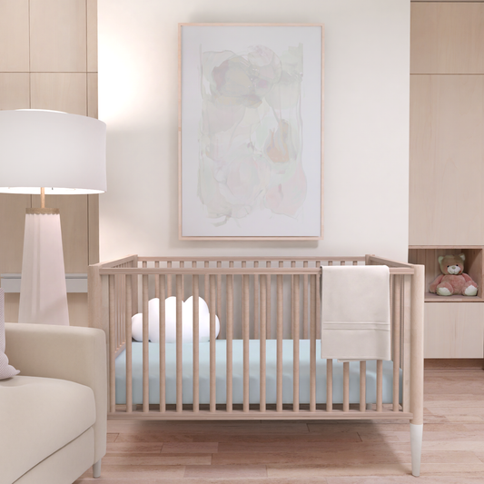 Pima Light Blue Crib Sheet