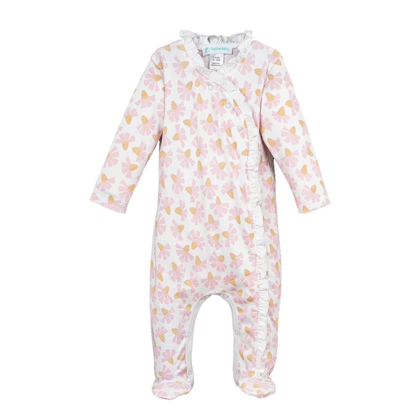 Madison Ruffle Kimono Pima Footie