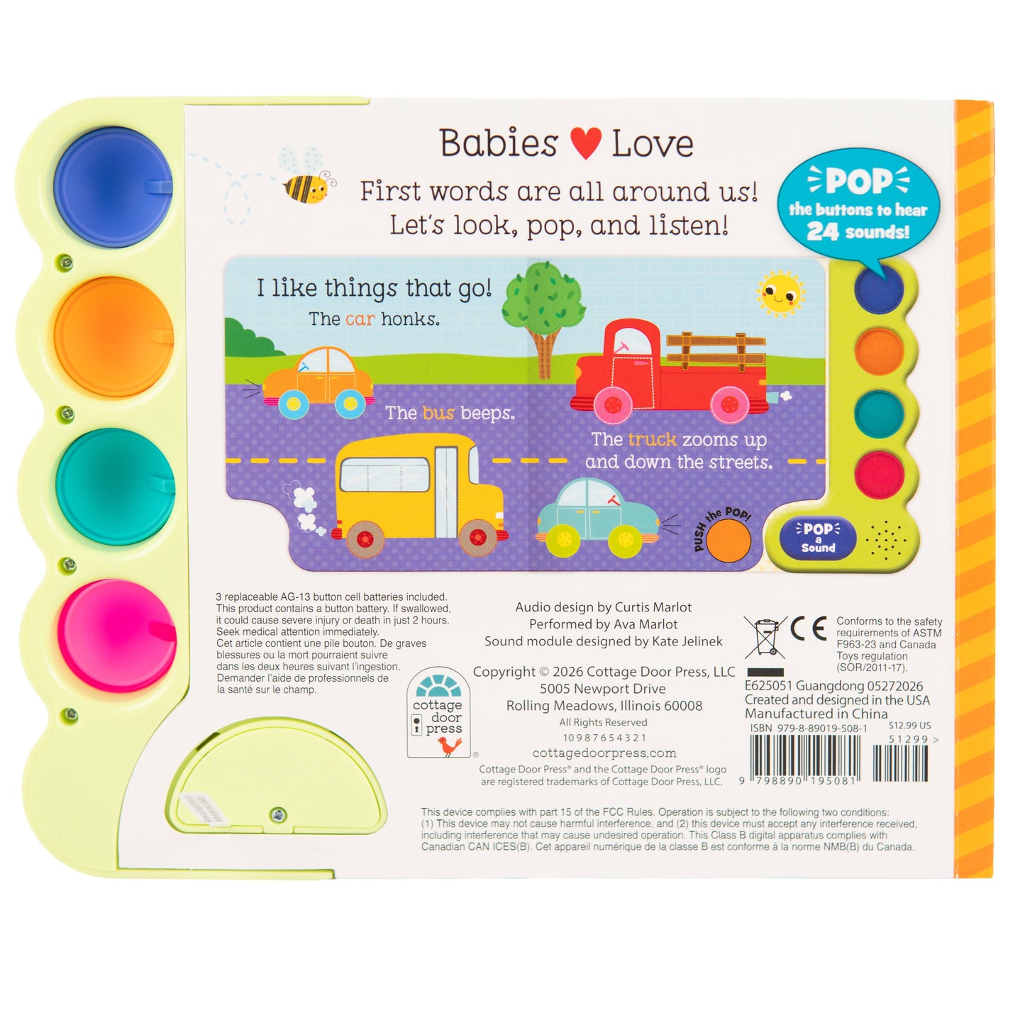 Babies Love First Words Pop-a-Sound Board Book