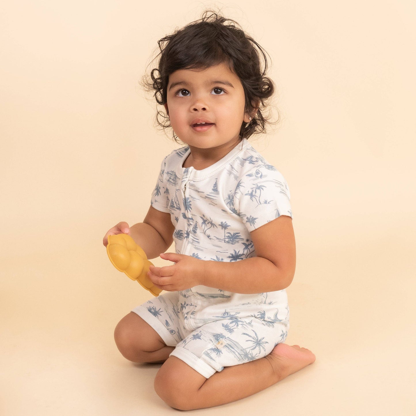 Coastal Organic Shortie Zip Romper